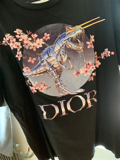 dior dinosaur shirt black|dior sorayama tyrannosaurus rex shirt.